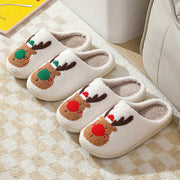 Winter Warm Home Christmas Elk Cotton Slippers