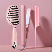 Pink Ceramic Flat Iron Hair Straightener For Smooth Finish Ceramic Floating Plates Quick Heat Up Pro Salon Curler Hair Wand